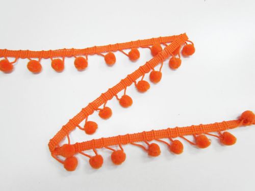 Great value 28mm Pom Pom Trim- Pumpkin Orange #T953 available to order online Australia