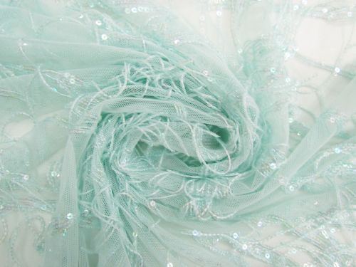 Great value Seafoam Waterfall Embroidered Slung Sequin On Net #13658 available to order online Australia