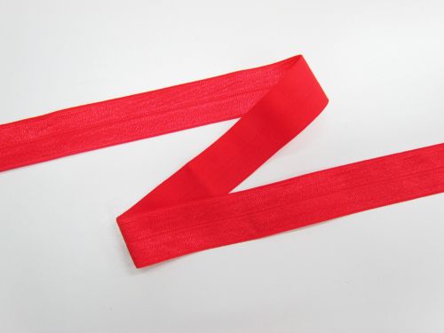 Great value 25mm Shiny Fold Over Elastic- Red #T965 available to order online Australia