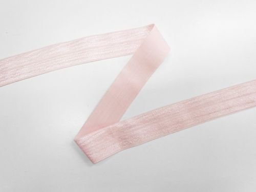 Great value 25mm Shiny Fold Over Elastic- Powder Pink #T967 available to order online Australia