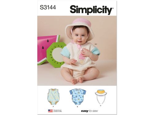 Great value Simplicity Pattern S3144 BABY SPORTSWEAR- Size A (XS-S-M-L) available to order online Australia