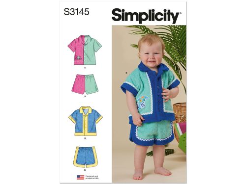 Great value Simplicity Pattern S3145 BABY SPORTSWEAR- Size A (XS-S-M-L) available to order online Australia