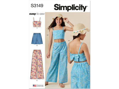 Great value Simplicity Pattern S3149 GIRL/GIRL SPORTSWEAR- Size A (7-8-10-12-14) available to order online Australia