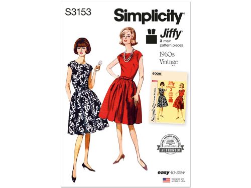 Great value Simplicity Pattern S3153 MISSES DRESS- Size H5 (6-8-10-12-14) available to order online Australia