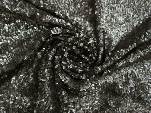 Great value Embroidered Sequins On Stretch Mesh- Gunmetal #13850 available to order online Australia