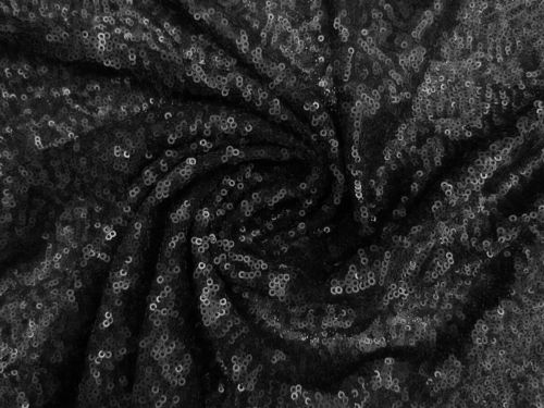 Great value Embroidered Sequins On Stretch Mesh- Luxe Black #13851 available to order online Australia