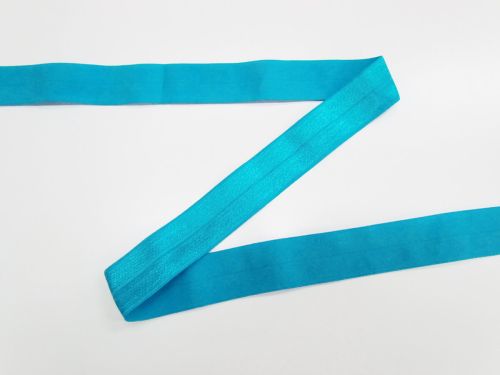 Great value 25mm Shiny Fold Over Elastic- Neon Blue #T982 available to order online Australia
