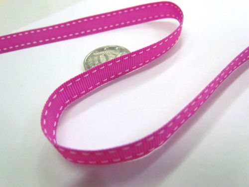 Great value Stitch Ribbon 10mm- Fuchsia / White available to order online Australia