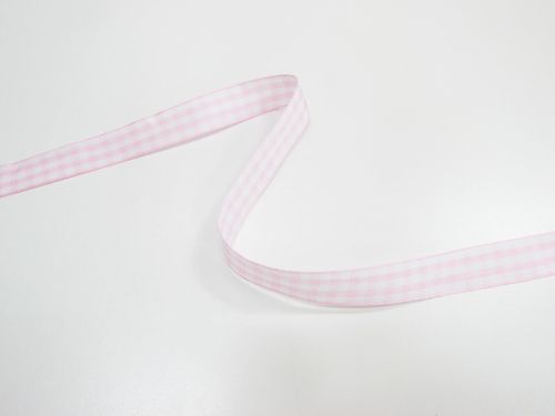 Great value Gingham Ribbon 15mm- Baby Pink available to order online Australia