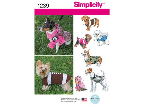 Great value Simplicity Pattern S1239 Dog Coats in Three Sizes- Size A (S-M-L) available to order online Australia