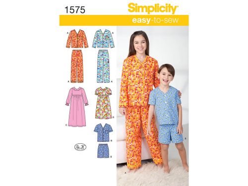 Great value Simplicity Pattern S1575 Child's, Girl's and Boy's Loungewear- Size K5 (7-8-10-12-14) available to order online Australia