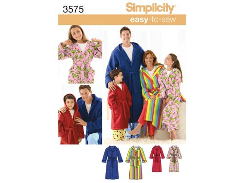 Great value Simplicity Pattern S3575 Women's/Men/Child Sleepwear- Size A (XS-L / XS-XL) available to order online Australia