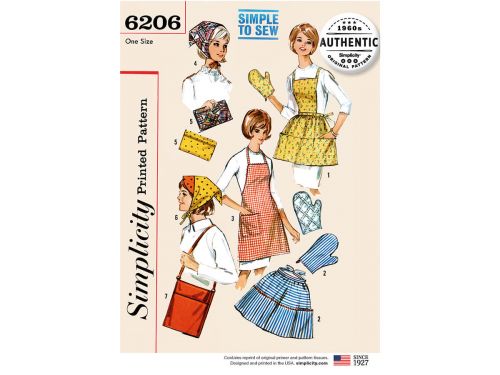 Great value Simplicity Pattern S6206 Vintage Gift and Accessories- Size OS (ONE SIZE) available to order online Australia