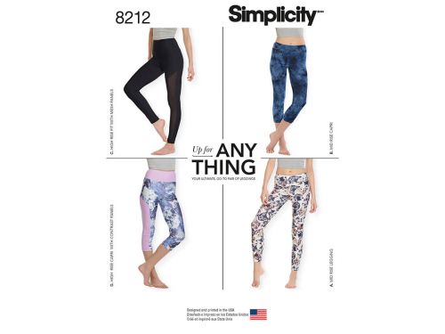 Great value Simplicity Pattern S8212 Women's Knit Leggings- Size A (XXS-XS-S-M-L-XL-XXL) available to order online Australia