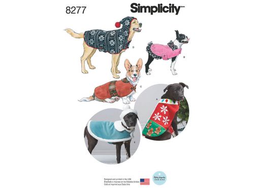Great value Simplicity Pattern S8277 Fleece Dog Coats and Hats in Three Sizes- Size A (S-M-L) available to order online Australia