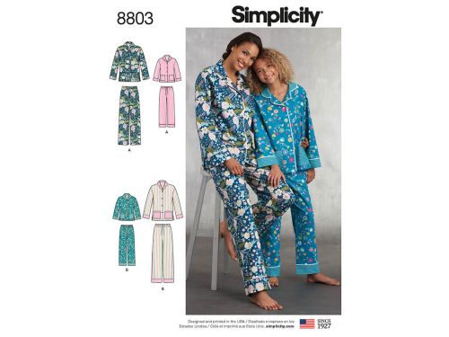 Great value Simplicity Pattern S8803 Girlsand Misses Set of Lounge Pants and Shirt- Size A (S - L / XS - XL) available to order online Australia