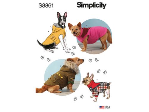 Great value Simplicity Pattern S8861 Dog Coats- Size A (S-M-L) available to order online Australia
