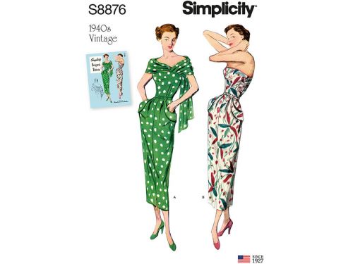 Great value Simplicity Pattern S8876 Misses'/Women's Vintage Dress and Stole- Size BB (20W-22W-24W-26W-28W) available to order online Australia