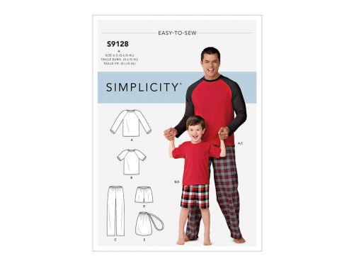 Great value Simplicity Pattern S9128 Men's & Boys Sleepwear- Size A (S - L / S - XL) available to order online Australia