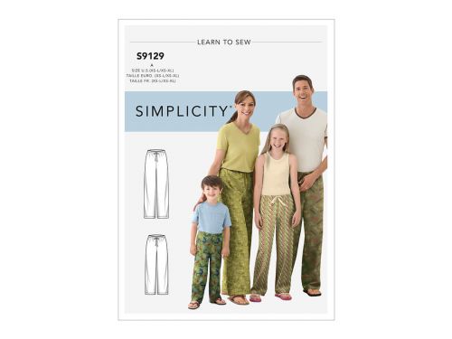 Great value Simplicity Pattern S9129 Unisex Sleepwear- Size A (XS - L / XS - XL) available to order online Australia
