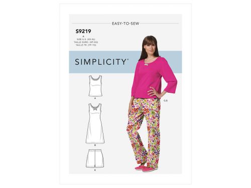 Great value Simplicity Pattern S9219 MISSES/PETITE SLEEPWEAR- Size A (XS-S-M-L-XL) available to order online Australia