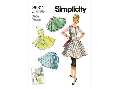Great value Simplicity Pattern S9311 MISSES' VINTAGE APRONS- Size A (S-M-L) available to order online Australia