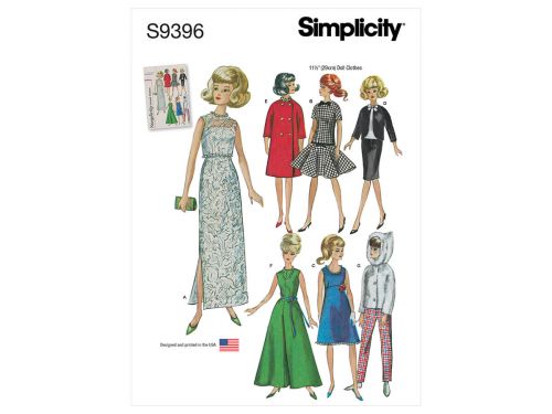 Great value Simplicity Pattern S9396 VINTAGE DOLL CLOTHES- Size OS (ONE SIZE) available to order online Australia