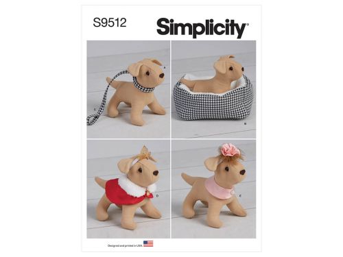Great value Simplicity Pattern S9512 Soft 6" Dog and Accessories for 18" Doll- Size OS (One Size Only) available to order online Australia