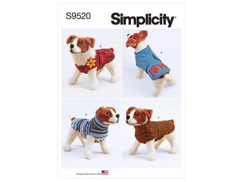 Great value Simplicity Pattern S9520 Dog Coats- Size A (XS-S-M-L-XL) available to order online Australia