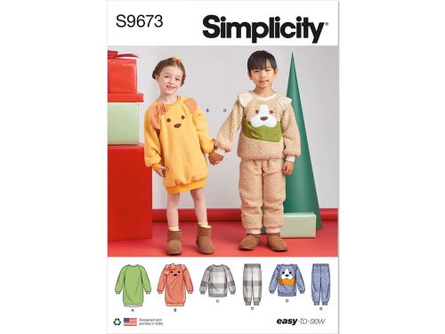Great value Simplicity Pattern S9673 LOUNGE DRESS, TOP AND PANTS- Size A (3-4-5-6-7-8) available to order online Australia