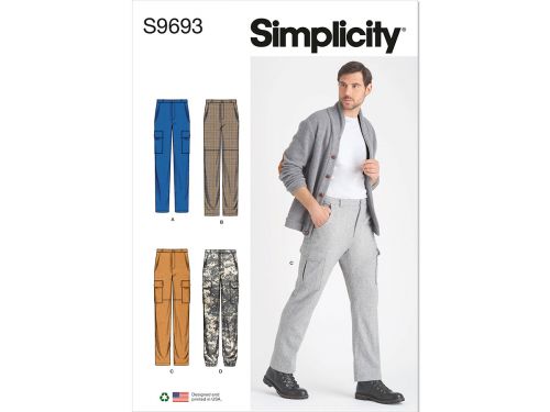 Great value Simplicity Pattern S9693 MEN'S CARGO PANTS- Size BB (44-46-48-50-52) available to order online Australia