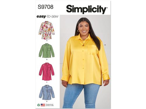 Great value Simplicity Pattern S9708 Women's Shirts- Size W3 (30W-32W-34W-36W-38W) available to order online Australia