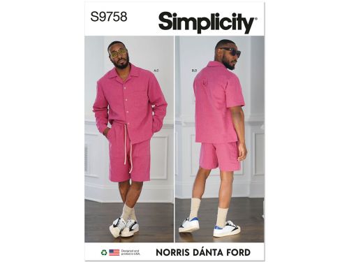 Great value Simplicity Pattern S9758 Men's Shirts and Shorts by Norris Danta Ford- Size BB (44-46-48-50-52) available to order online Australia