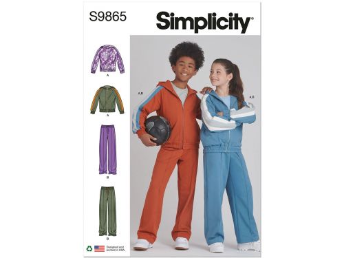 Great value Simplicity Pattern S9865 GIRLS' AND BOYS' JACKET AND PANTS- Size A (7-8-10-12-14) available to order online Australia