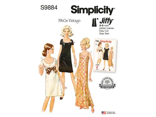 Great value Simplicity Pattern S9884 MISSES' DRESS IN TWO LENGTHS- Size U5 (16-18-20-22-24) available to order online Australia