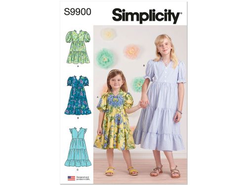 Great value Simplicity Pattern S9900 CHILDREN'S AND GIRLS' DRESS WITH SLEEVE AND LENGTH VARIATIONS- Size K5 (7-8-10-12-14) available to order online Australia