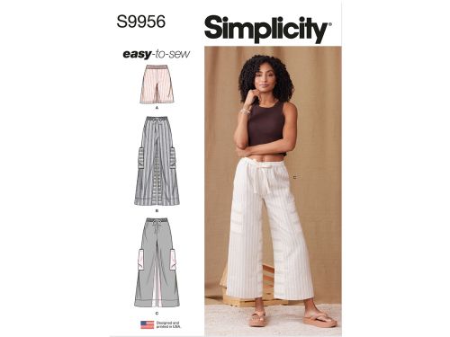 Great value Simplicity Pattern S9956 MISSES' SHORTS AND PANTS- Size A (XS-S-M-L-XL-XXL) available to order online Australia