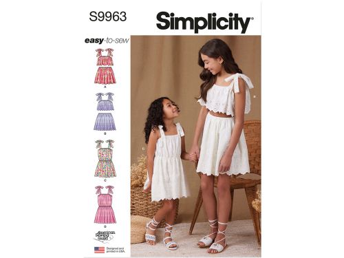 Great value Simplicity Pattern S9963 CHILDREN'S AND GIRLS TOPS, SKIRTS, AND DRESSES- Size K5 (7-8-10-12-14) available to order online Australia