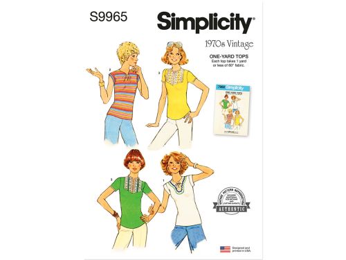 Great value Simplicity Pattern S9965 MISSES' KNIT TOPS- Size A (6-8-10-12-14-16) available to order online Australia