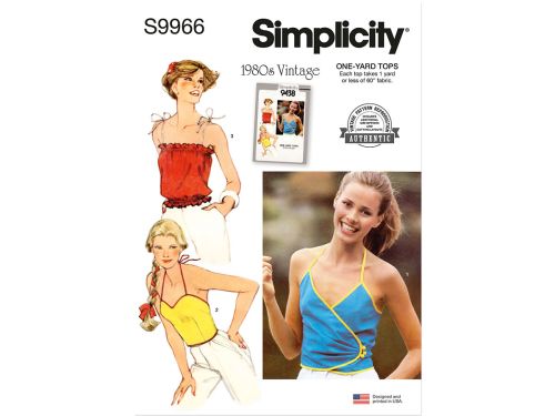 Great value Simplicity Pattern S9966 MISSES' TOPS- Size A (6-8-10-12-14-16) available to order online Australia