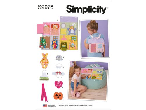 Great value Simplicity Pattern S9976 DOLL HOUSE BACKPACK WITH BEAR- Size OS (ONE SIZE) available to order online Australia