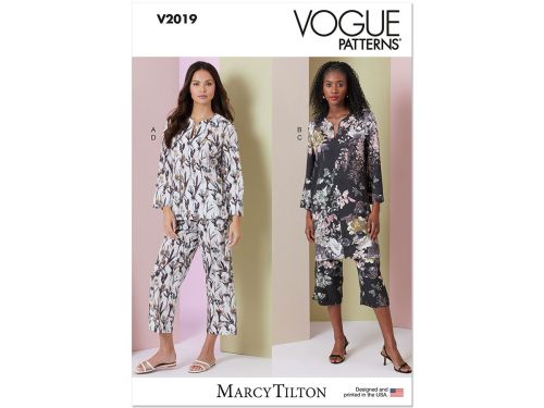 Great value Vogue Pattern V2019 MISSES' LOUNGE SETS- Size A (XS-S-M-L-XL) available to order online Australia