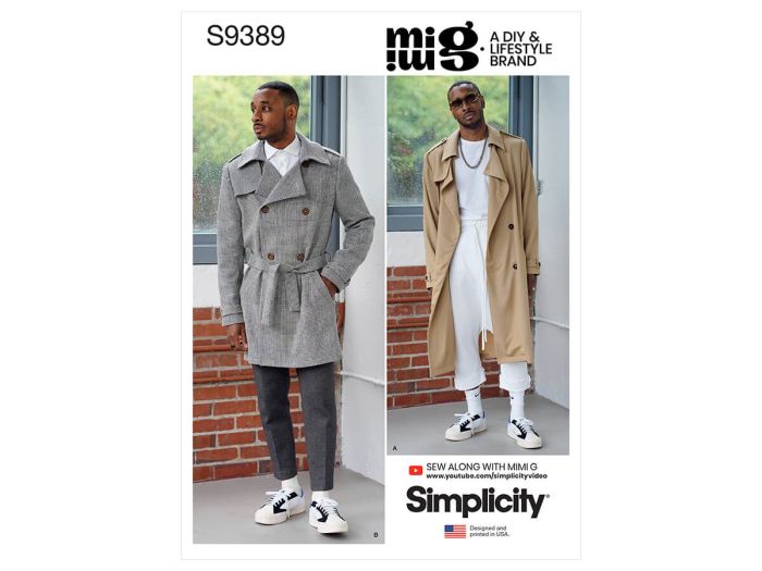 Buy Paper Patterns Online Simplicity Pattern S9389 MEN S TRENCH COAT Size BB 44 46 48 50 52