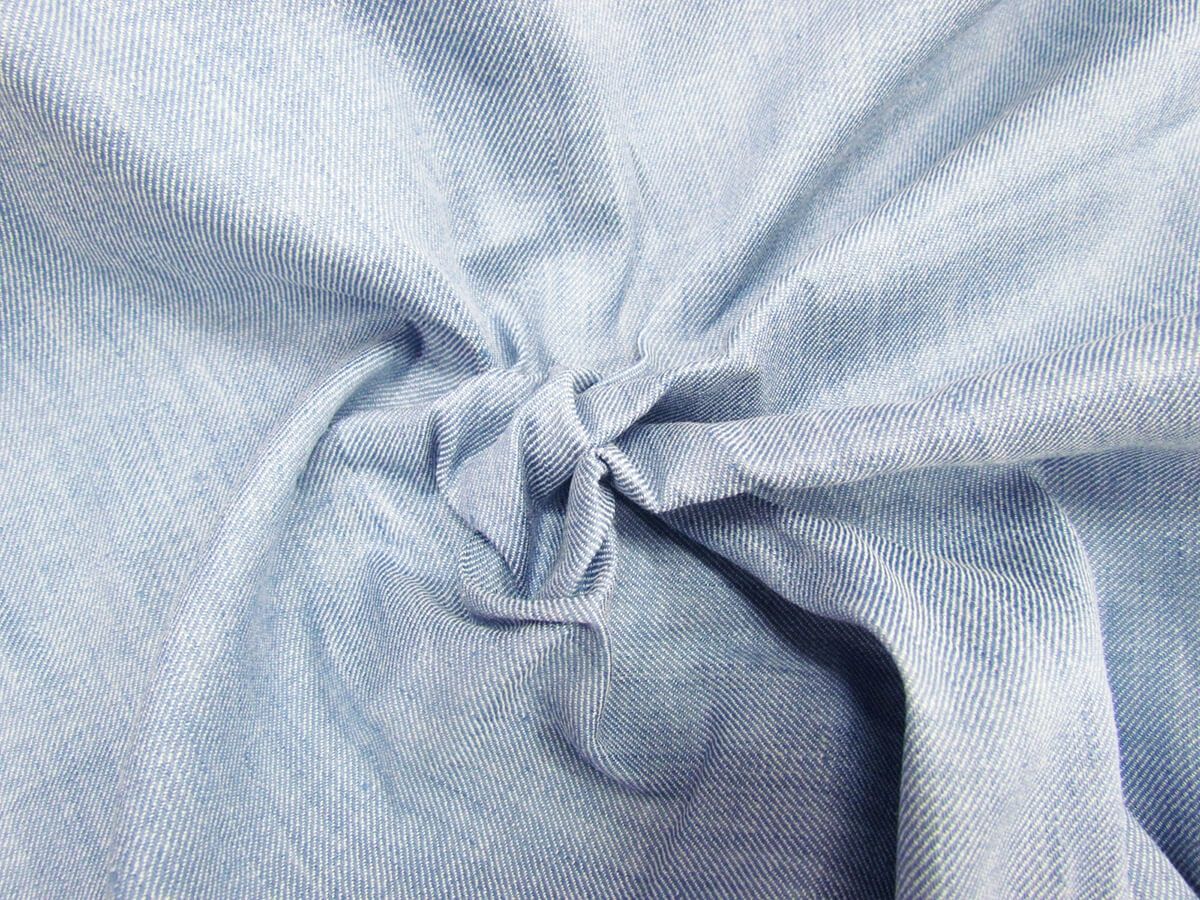 Light Blue Linen Blend Stretch Denim