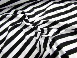 Stripe Spandex- Black/White | Stock Service Prints Fabric Online