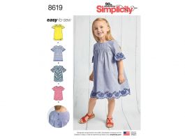 Simplicity Pattern S8619 Child's Easy to Sew Dresses- Size A (3-4-5-6-7 ...