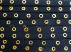 18m Roll of 16mm Cotton Eyelet Tape- Navy/Gold #436