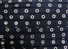 18m Roll of 16mm Cotton Eyelet Tape- Navy / Silver #437