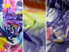 5m Triple Pack (Total 15m) Printed Purple Chiffons