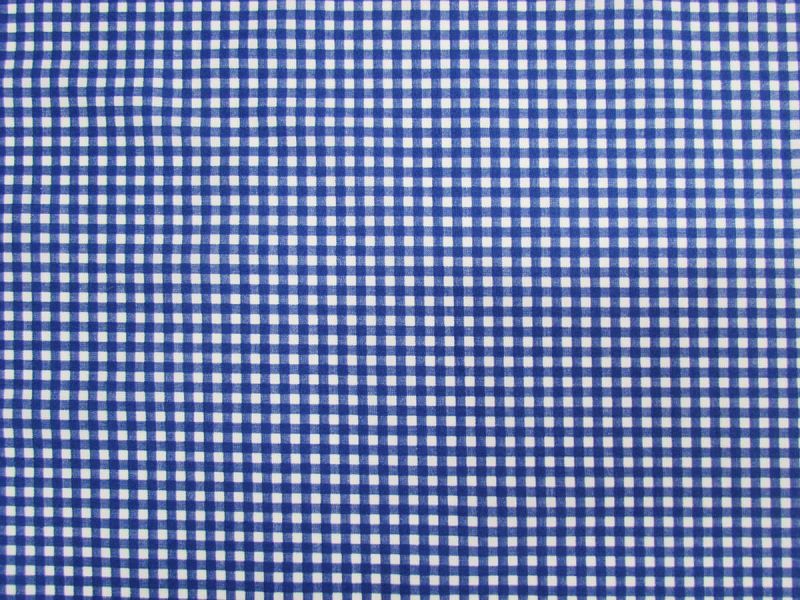 Gingham Check Cotton- Blue | Natural Fibre Fabrics Fabric Online